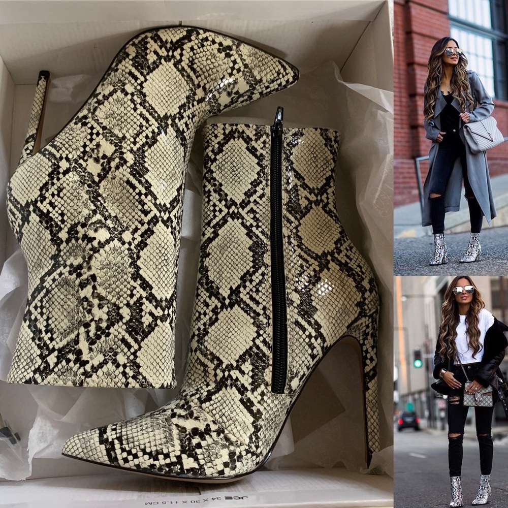 New Steve Madden Whimsy Snakeprint Booties - Picture 4 of 8